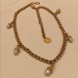 Vintage Karl Lagerfeld Paris Pearl Gold Belt